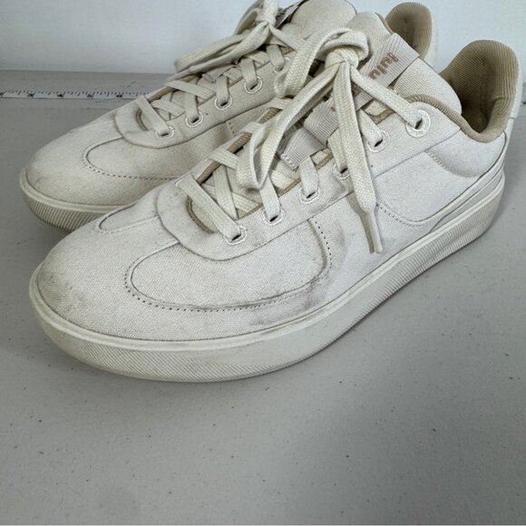Lululemon Cream Cityverse Sneakers Size 9.5 Lace Up Casual Athletic Canvas - Picture 9 of 13